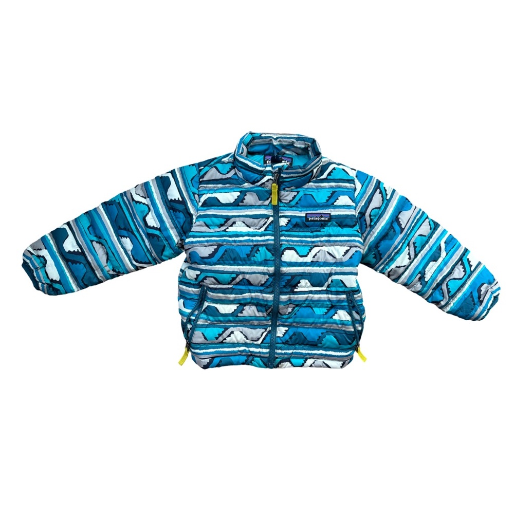 Patagonia Kids Teal and White Down Puffer Jacket